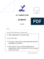 Sixes - Science End of Year Exam 2020 (4141)