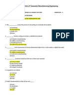 QP's-MANUFACTURING ENGINEERING MCQ's - CP15 2ND SEMESTER