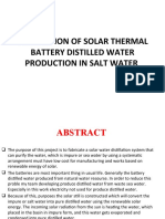 FABRICATION OF SOLAR THERMAL BATTERY WATER DISTILLATION IN SALT WATER 2nd REVIEW