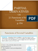 2.1 To 2.3 Functions of Several Variables and Partial Derivatives