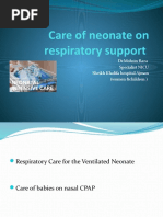 Care of Newborn On Respiratory Support