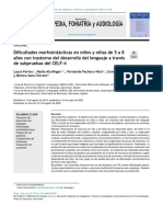 Dificultades Morfosintácticas en Niños y Niñas de 5 A 8 Años Con TDL Través de Subpruebas Del CELF-4-2020