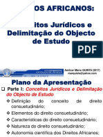 Conceitos e Delimitacao Do Objecto de Estudo Da Disciplina de Direitos Africanos (Setembro de 2017)