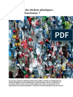 Le Recyclage Des Déchets Plastiques