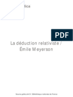 La Déduction Relativiste Émile (... ) Meyerson Émile Bpt6k68173m