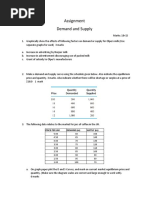 Assignment Demand and Supply 2 (Revised Without Solution)