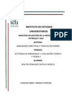 Instituto de Estudios Universitarios: Maestria en Gestión de La Industria de Petróleo Y Gas Materia: Trabajo