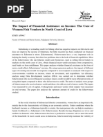 The Impact of Financial Assistance On Income - The Case of Women Fish Vendors in North Coast of Java