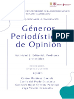 Actividad 7. Editorial. Problema Prototípico 