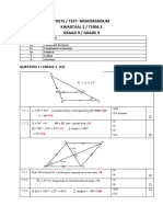 Mathematics Test Grade 9 MEMORANDUM Term 2