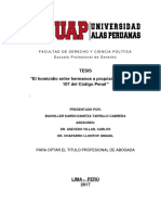 Tesis - Homicidio Entre Hermanos - Artículo 107 - Código Penal