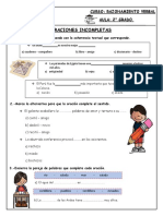 2° Ficha Razonamiento Verbal - Oraciones Incompletas