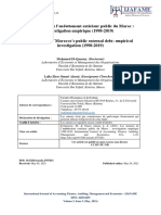 Les Moteurs de L'endettement Extérieur Public Du Maroc