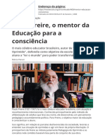 Paulo Freire o Mentor Da Educacao para A Consciencia