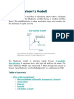 Markowitz Portfolio Model