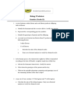 Biology Worksheet 1 - Genetics (Grade 12)