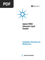 Agilent 7693A Automatic Liquid Sampler: Installation, Operation and Maintenance