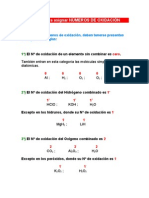 Reglas para Asignar Numeros de Oxidacion