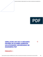 01 Simulacro Uni 2023 Ii Segunda Prueba de Examen Admisión Solucionario Universidad de Ingeniería PDF