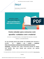 Como Estudar para Concurso Com Apostila - 4 Cuidados