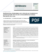 Manifestaciones Oftalmológicas de La Infección Por Toxoplasma en Paciente Portador Del Virus de La Inmunodeficiencia Humana. Descripción de Un Caso