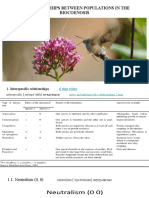 Relationships Between Populations in The Biocoenosis