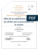 Effet de La Substitution Partielle Du Clinker Par La Pouzzolane Sur Le Ciment