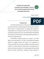 Weighing The Advantages, Disadvantages, and Criticisms: A Critical Analysis of Content-Based Instruction and Task-Based Instruction