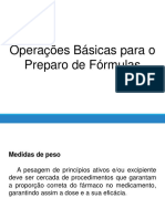 Operações Básicas para o Preparo de Fórmulas