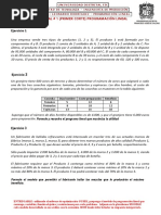 Parcial # 1 (Primer Corte) Programación Lineal