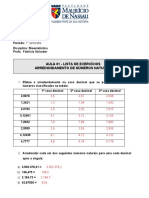 Lista de Exercicios de Bioestatística Uninassau