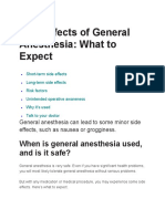 Side Effects of General Anesthesia