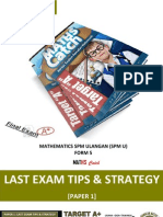 Modul 1 Last Exam Tips and Strategy 40% (Paper 1) - Maths SPM U