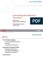 Overcoming The Failures of Prevention: Allan Carey Director, Rsa Netwitness Cyber Security Summit July 25, 2011