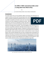 An Analysis of The NREL 5 MW Semisubmersible Wind Turbine Using Data From Morro Bay