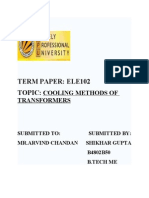 Term Paper: Ele102 Topic:: Cooling Methods of Transformers