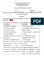 Corrigé Type de L'examen Initiation À La Traduction L2,2022