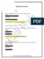 MY SQL Best Notes For Class 11 and 12