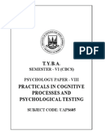 TYBA SEM VI Practicals in Cognitive Processes and Psychological Testing English Version