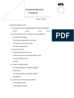 Examen de Religion-3° Grado