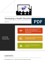 2 - Developing A Health Education Plan - Objectives of The Plan (Autosaved)