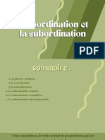 La Coordination Et La Subordination