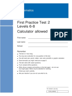 1st Practice Test 2 Levels 6-8 - With Calculator (439kB)