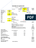 Proformas de Liquidación