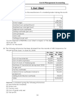 1 Cost Sheet Texbook