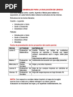 Actividades para Las Evaluaciones 4to P