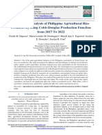 Time Series Analysis of Philippine Agricultural Rice Productivity Using Cobb-Douglas Production Function From 2017 To 2022