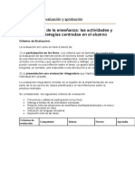 Ejemplos RÚBRICA y Criterios de Evaluación y Aprobación