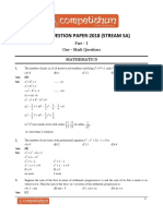 SA - KVPY Previous Year Question Paper, Answer Key Comptishun