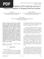 Analysis of The Quality of Port Authority Services To Shipping Companies at Tanjung Perak Port Surabay